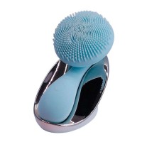 Wholesale vibrating electric usb waterproof face cleaning brush exfoliating electrical sonic silicone facial brush cleaner